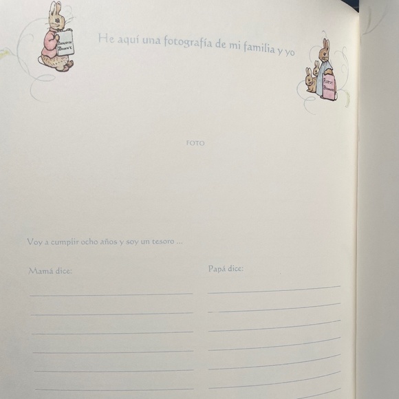 NEW Vntg Spanish Peter Rabbit “El Cuento De Los Dias Del Bebe” Baby Memory Book - Picture 7 of 7